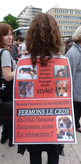 Militante contre le CEDS à Dijon le 29 juin 2009